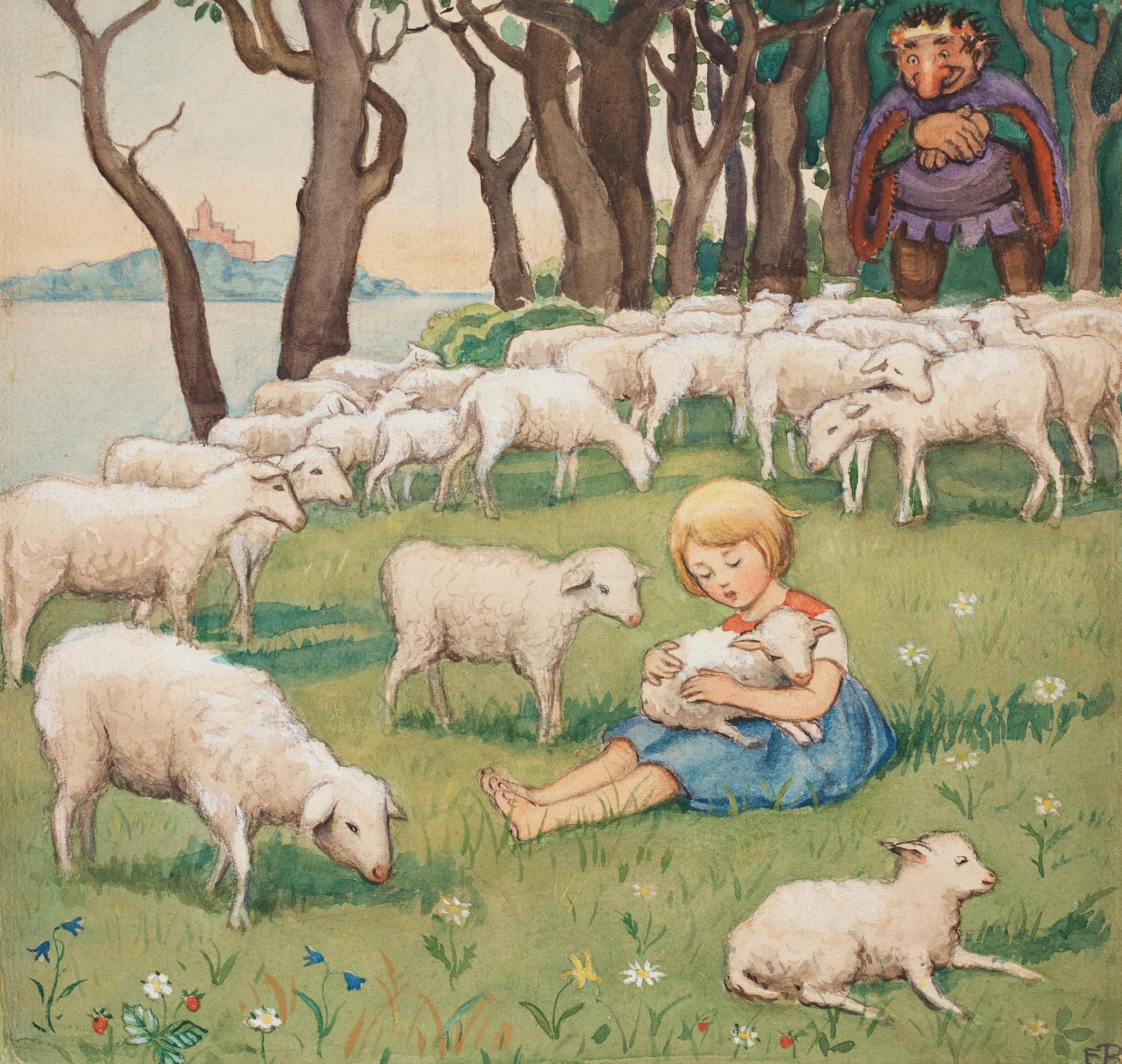 Elsa Beskow - The Girl and the Sheep (from \