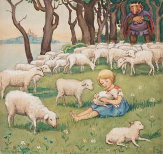 Elsa Beskow - The Girl and the Sheep (from \