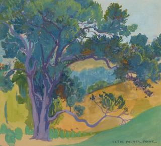 Elsie Palmer Payne - Study of a Tree sight 11 1/2 x 12 1/2 in. framed 18 x 19 1/2 in.