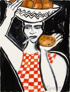 Elvira Bach - Ohne Titel (Kartoffeln).