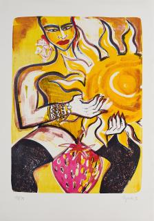 Elvira Bach - Ohne Titel (Sonnenblume).