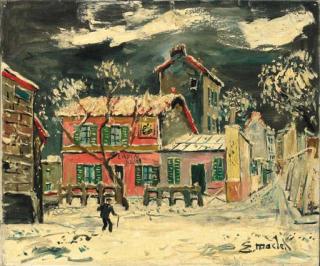 Élysée Maclet - Le lapin agile sous la neige