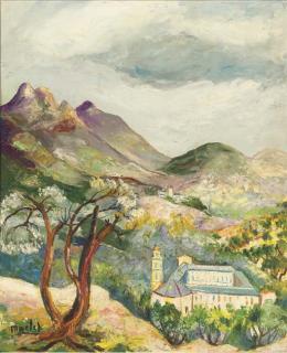 Elysee Maclet - Paysage avec un monastère