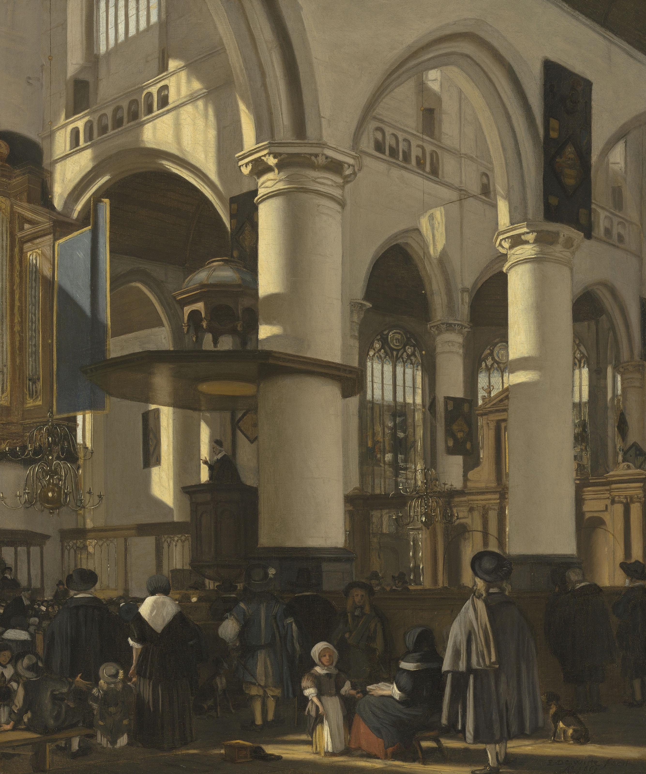 Emanuel De Witte - Interior of the Oude Kerk in Delft