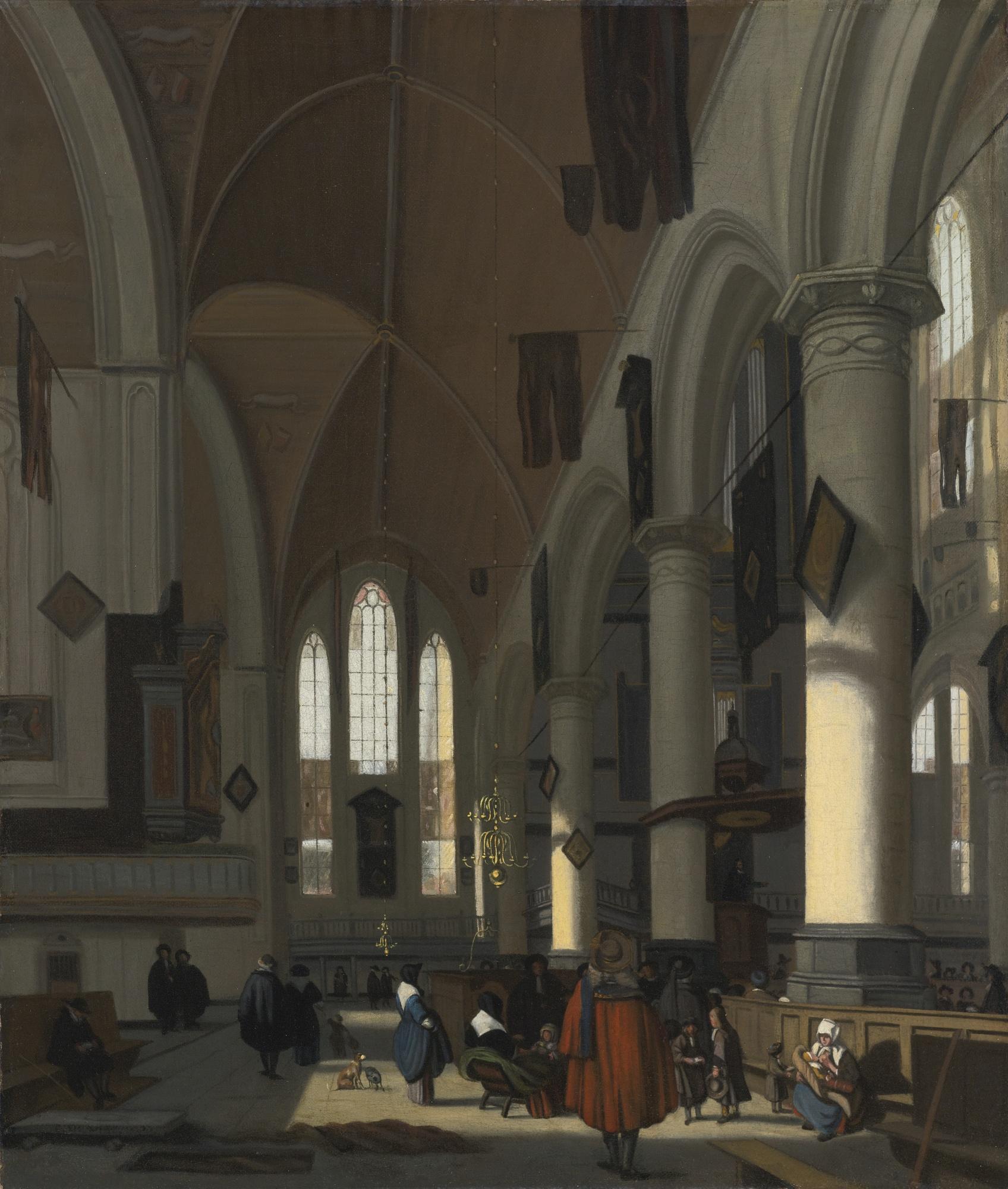 Emanuel De Witte - The Interior Of The Oude Kerk, Amsterdam, From The North Aisle Looking West