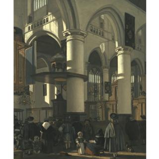 Emanuel De Witte - The Interior Of The Oude Kerk In Delft, From The South Aisle To The Crossing, Towards The Noth-East, During The Preaching Of A Sermon