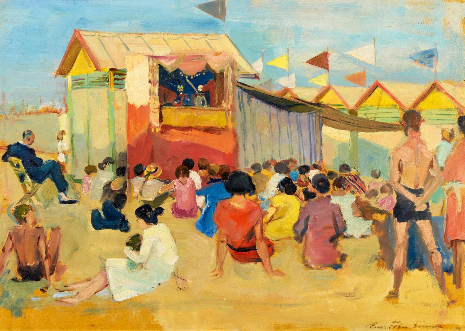 Emanuel Fohn - Das Kasperletheater am Lido Venedig.