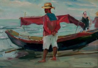 Emanuel Fohn - Wachboot am Lido.