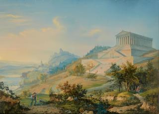 Emanuel Labhardt - Blick auf die Walhalla bei Regensburg