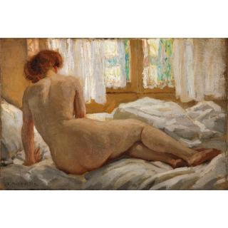 Emanuel Phillips Fox - Australian Nude Bathed In Sunlight