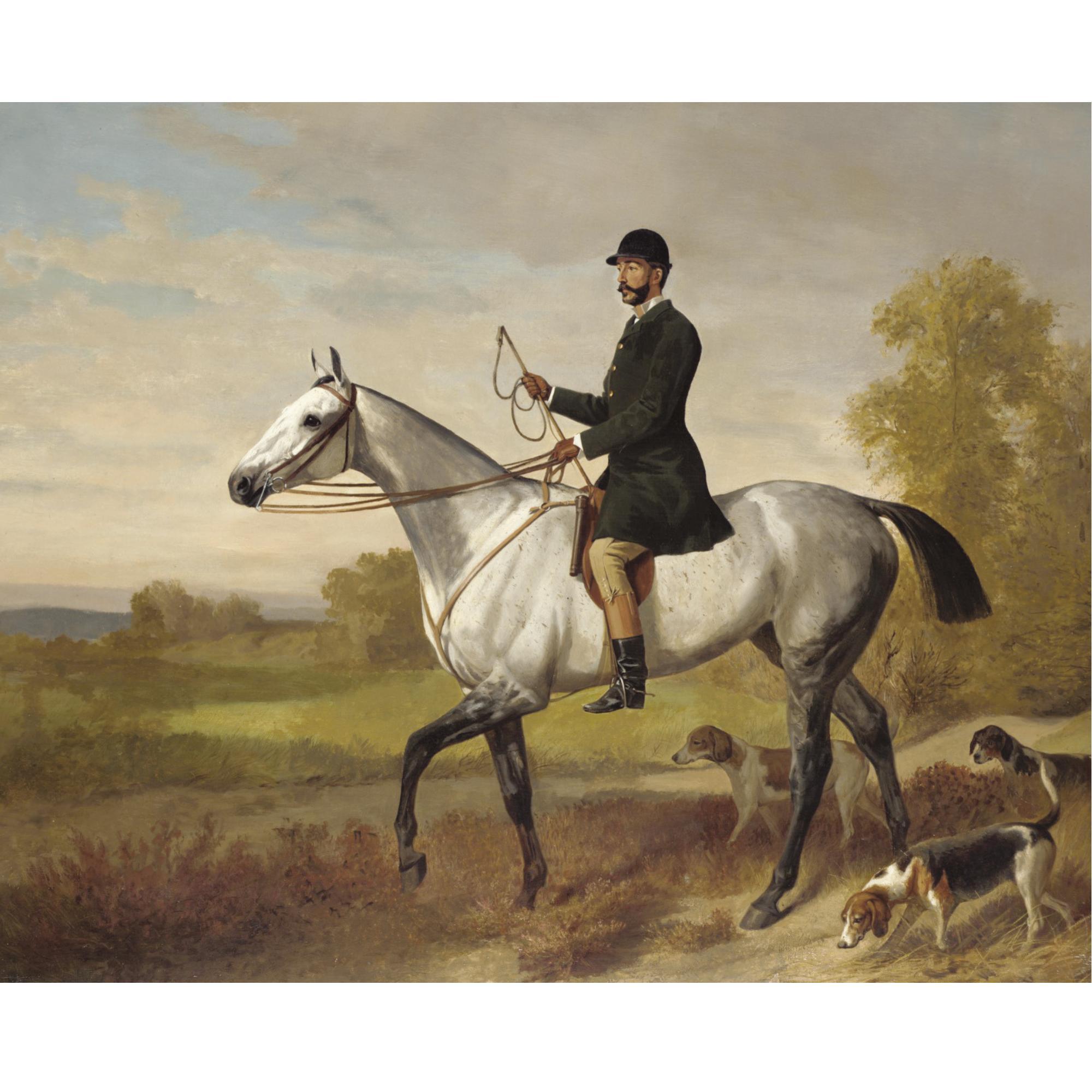 Emil Adam - A Huntsman With Horse And Hounds