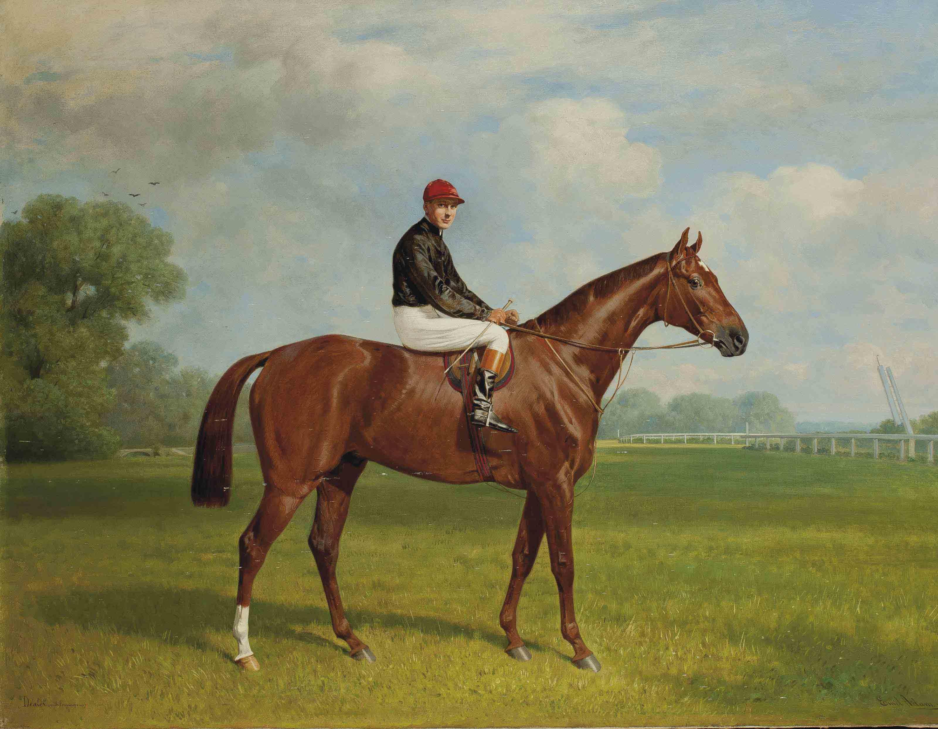 Emil Adam - Jockey sur un cheval