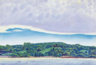 Emil Bistram - Green Hills On A Lake
