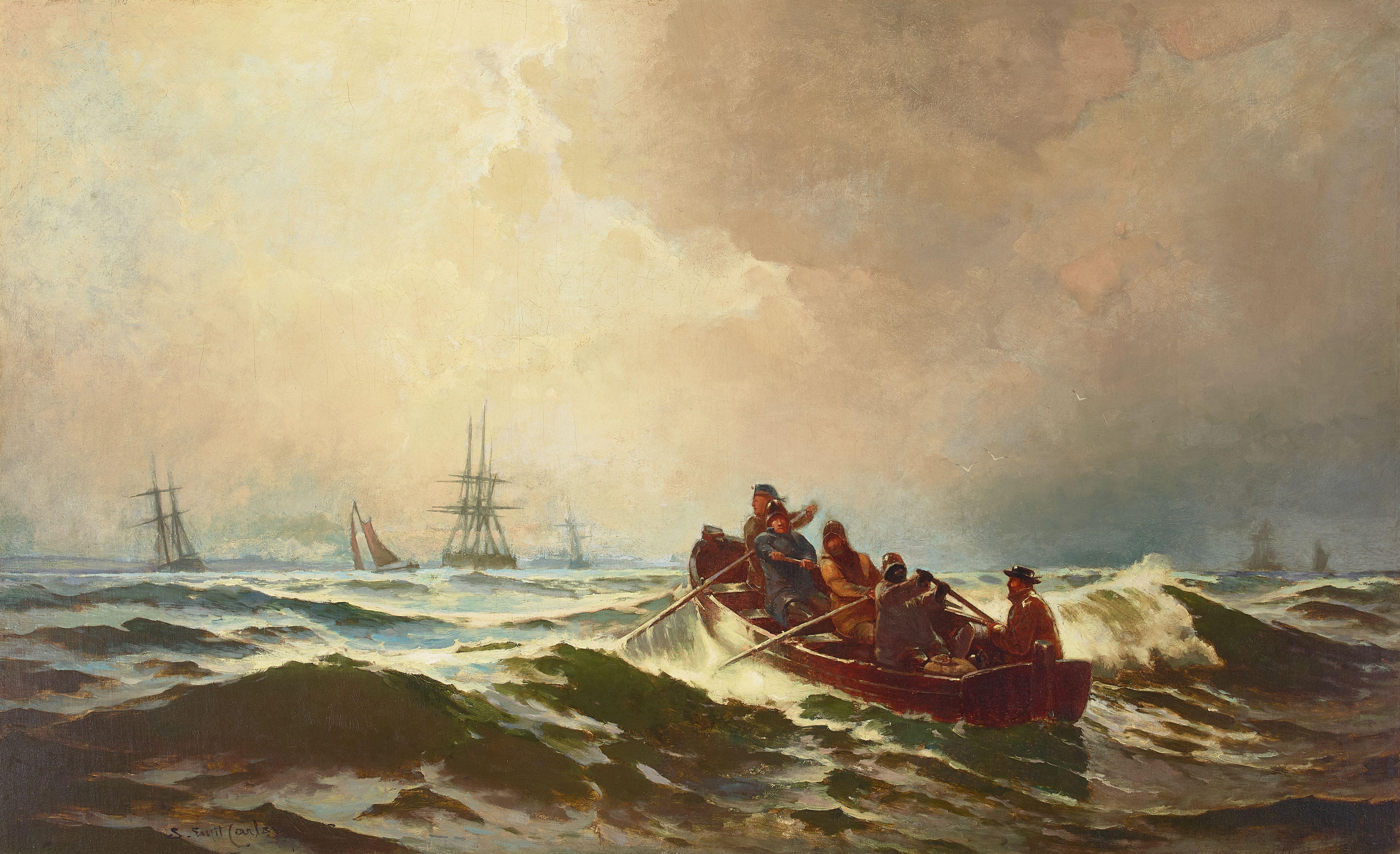 Emil Carlsen - On the Kattegat 26 x 42 in. framed 31 x 47 in.