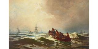 Emil Carlsen - On the Kattegat 26 x 42 in. framed 31 x 47 in.