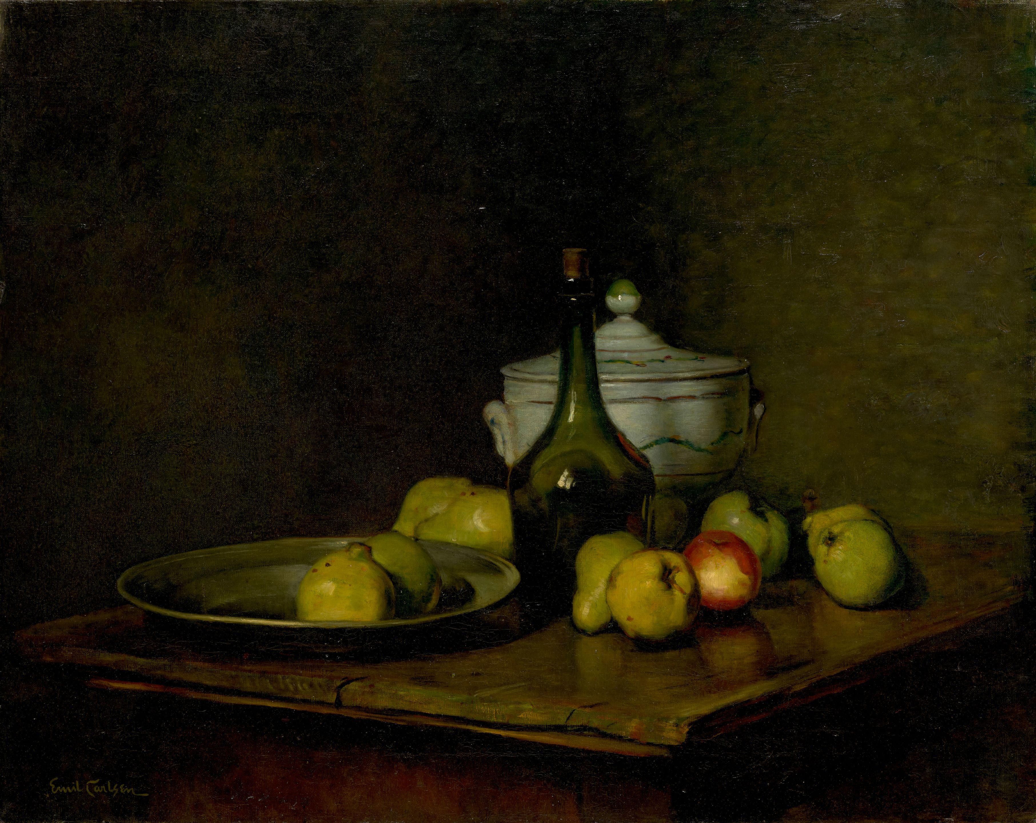 Emil Carlsen - Still Life with Bottle and Tureen