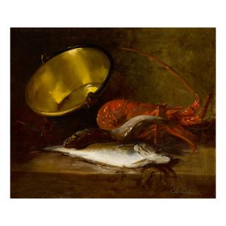 Emil Carlsen - Still Life With Lobster Pot And Fish