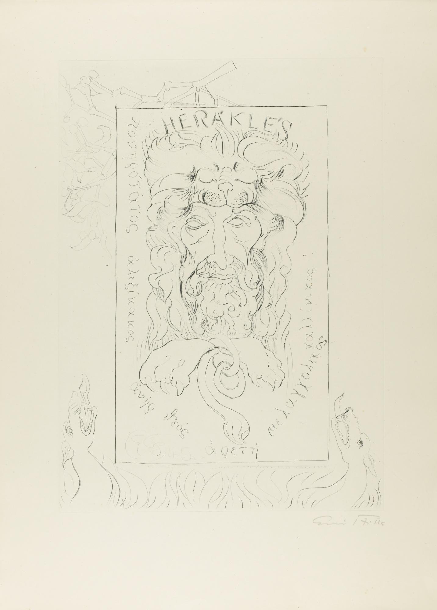 Emil Filla - Czech Herakles. Cyklus Deseti Leptů S Úvodem Františka Halase. Prague: Zodiak, 1946