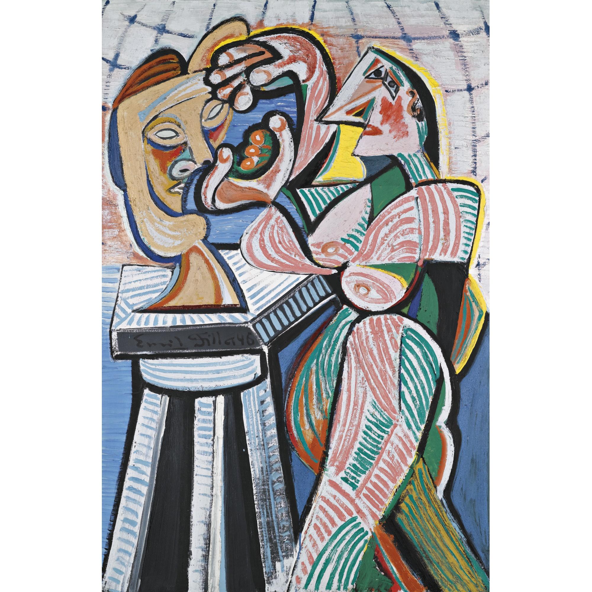 Emil Filla - Czech sculptress In The Studio (Sochařka V Ateléru)