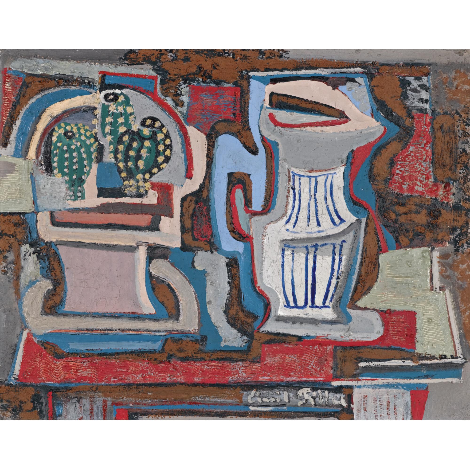 Emil Filla - Czech still Life With Cactus (Zátiší S Kaktusem)