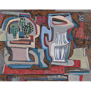 Emil Filla - Czech still Life With Cactus (Zátiší S Kaktusem)