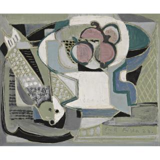 Emil Filla - Czech still Life With Fruit And Fish (Zátiší S Ovocem A Rybou)