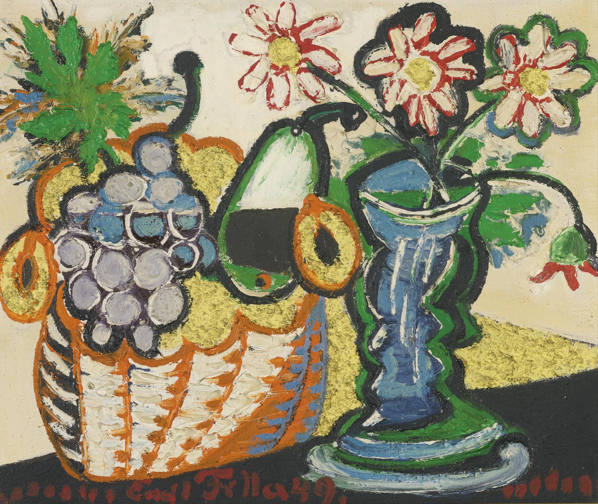 Emil Filla - Still Life Of Flowers And Fruit