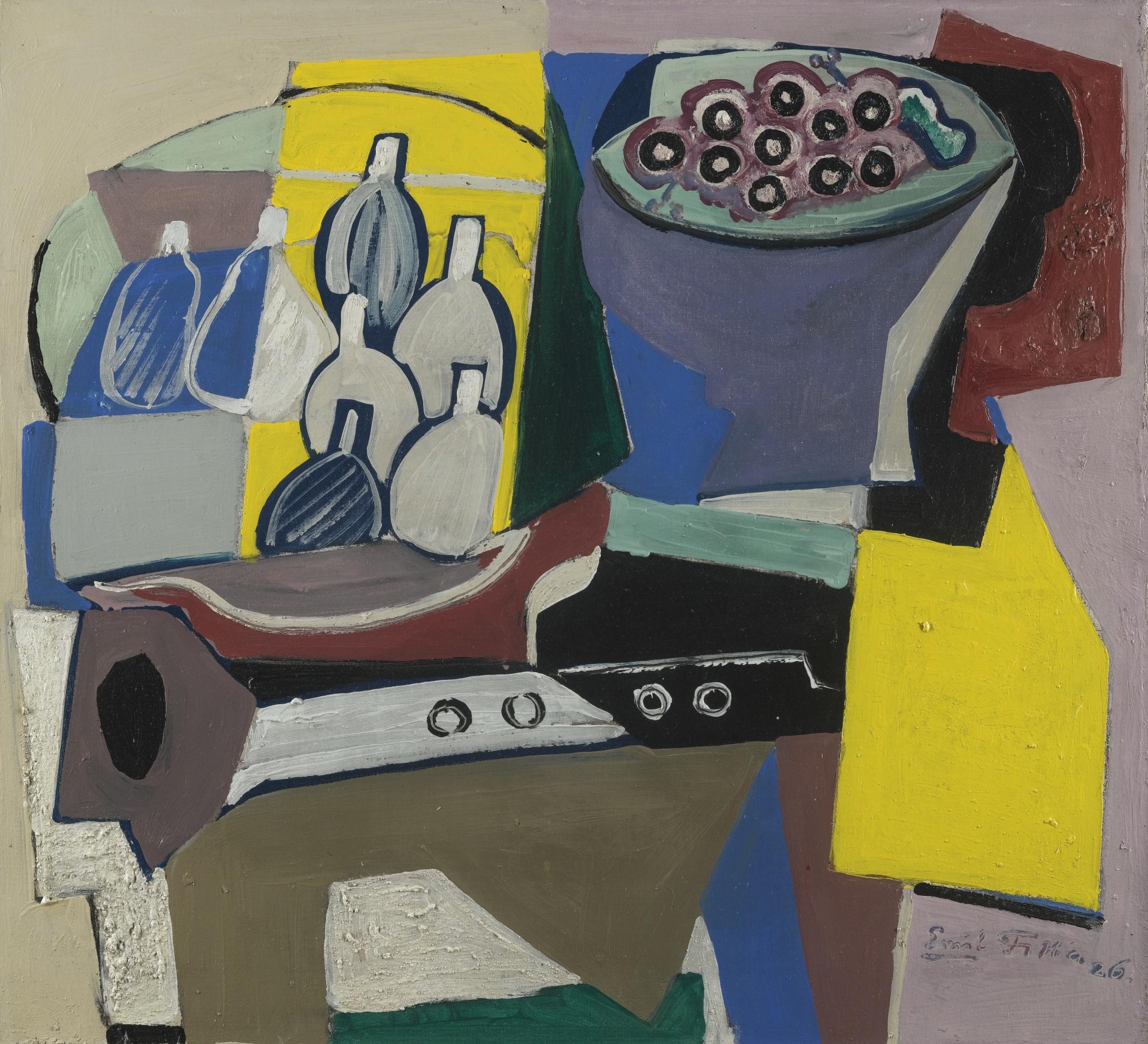 Emil Filla - Still Life With Clarinet And Fruit