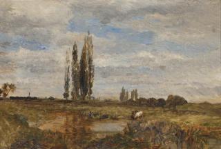 Emil Jacob Schindler - Landschaft Bei Lundenburg: Watering Cows Near Lundenburg