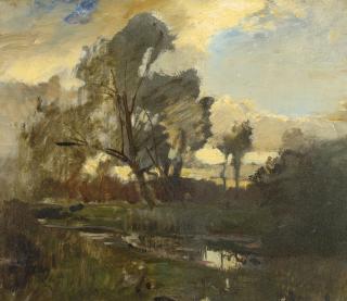 Emil Jacob Schindler - Scene From The Prater; Ducks In A River By A Farmhouse; Two Works
