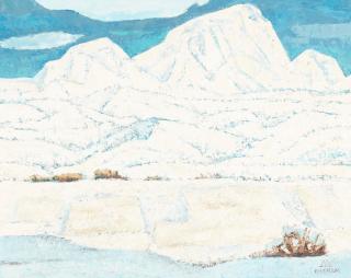 Emil James Bisttram - Taos Mountain in Winter