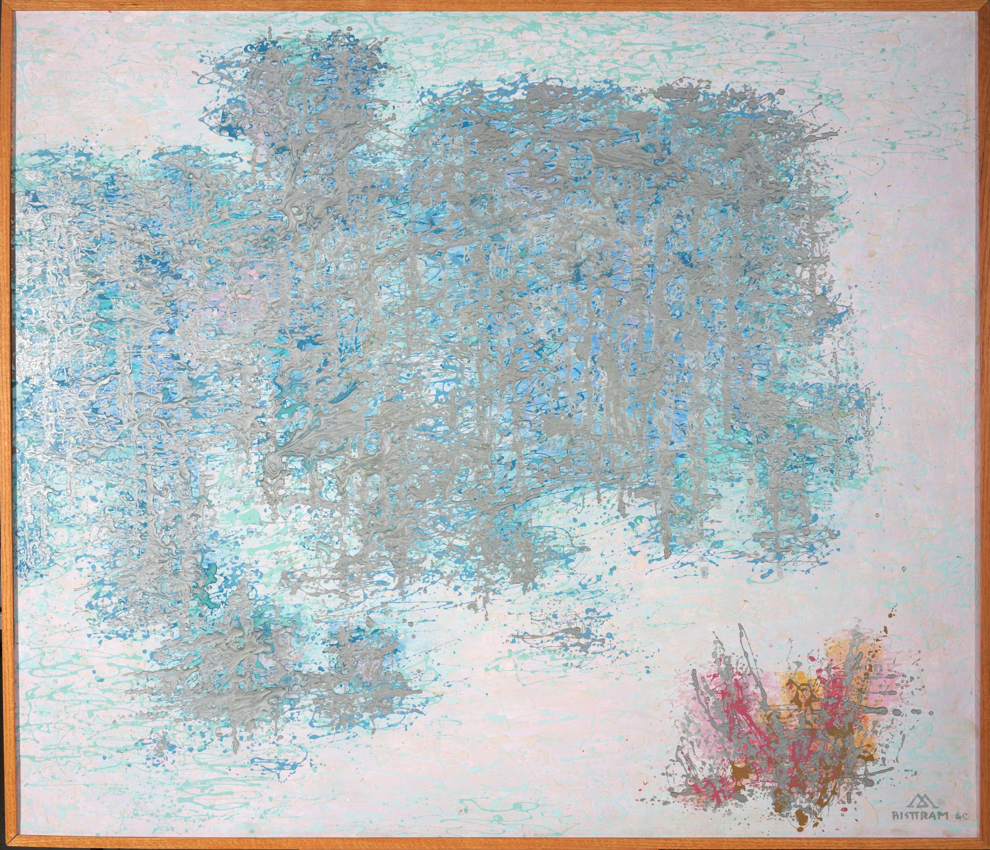 Emil James Bisttram - Winter Evening 48 x 56 in. (121.9 x 142.2 cm) framed 49 x 57 x 2 in.