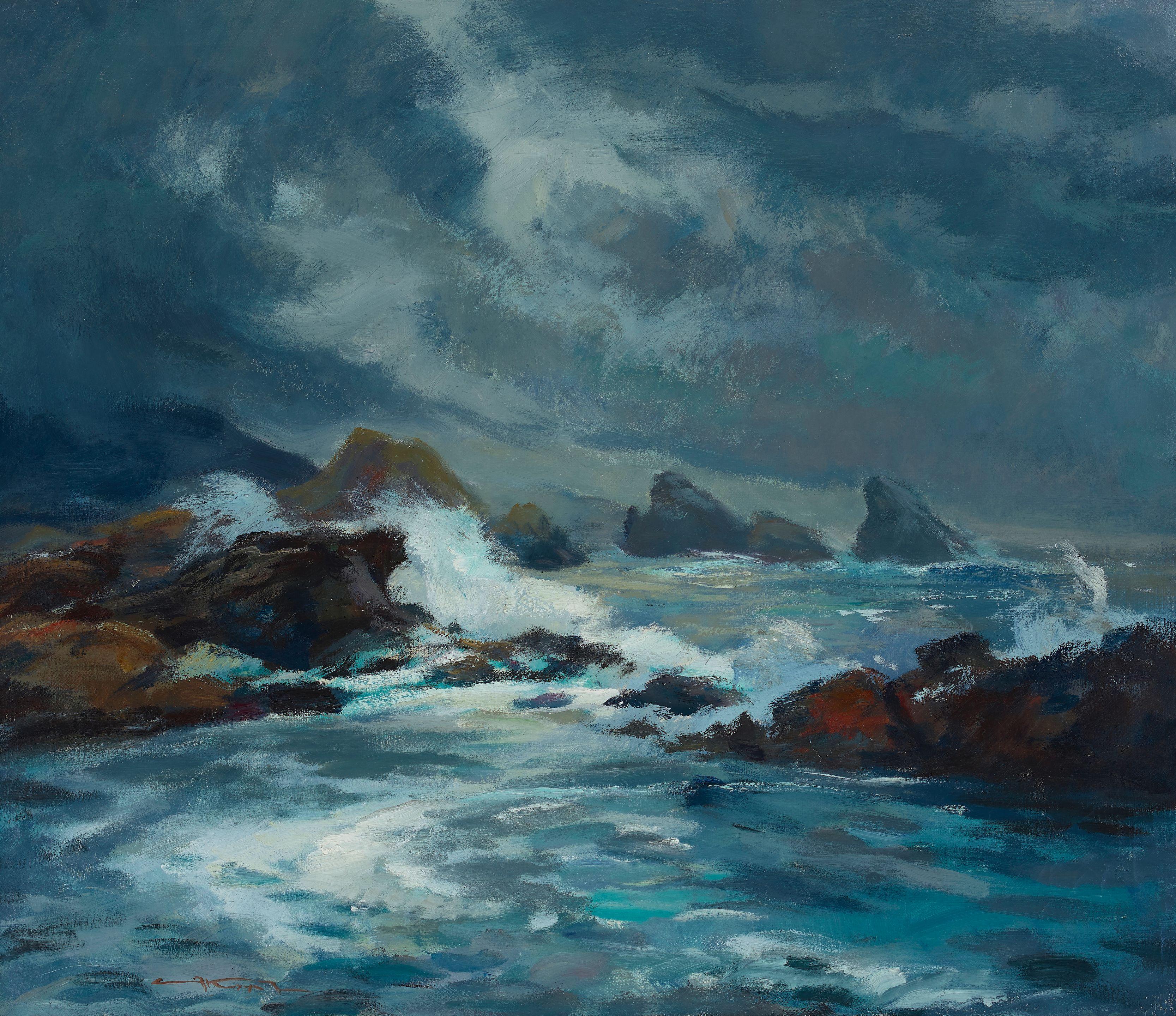 Emil Jean Kosa, Jr. - Carmel Seascape 26 x 30 in. framed 33 x 37 in.