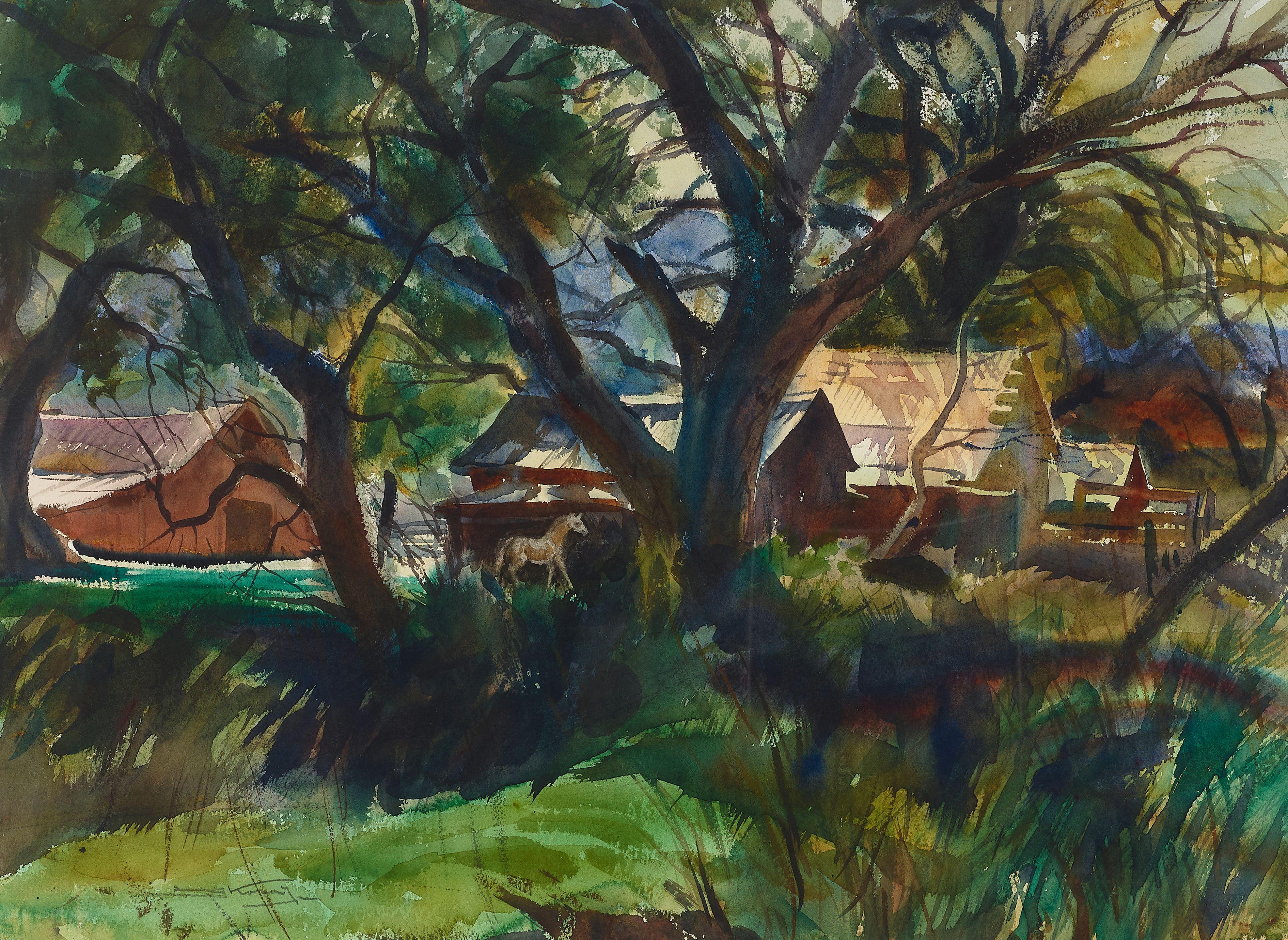 Emil Jean Kosa, Jr. - Stray Colt sight 21 1/4 x 28 3/4 in. framed 32 1/2 x 39 3/4 in.