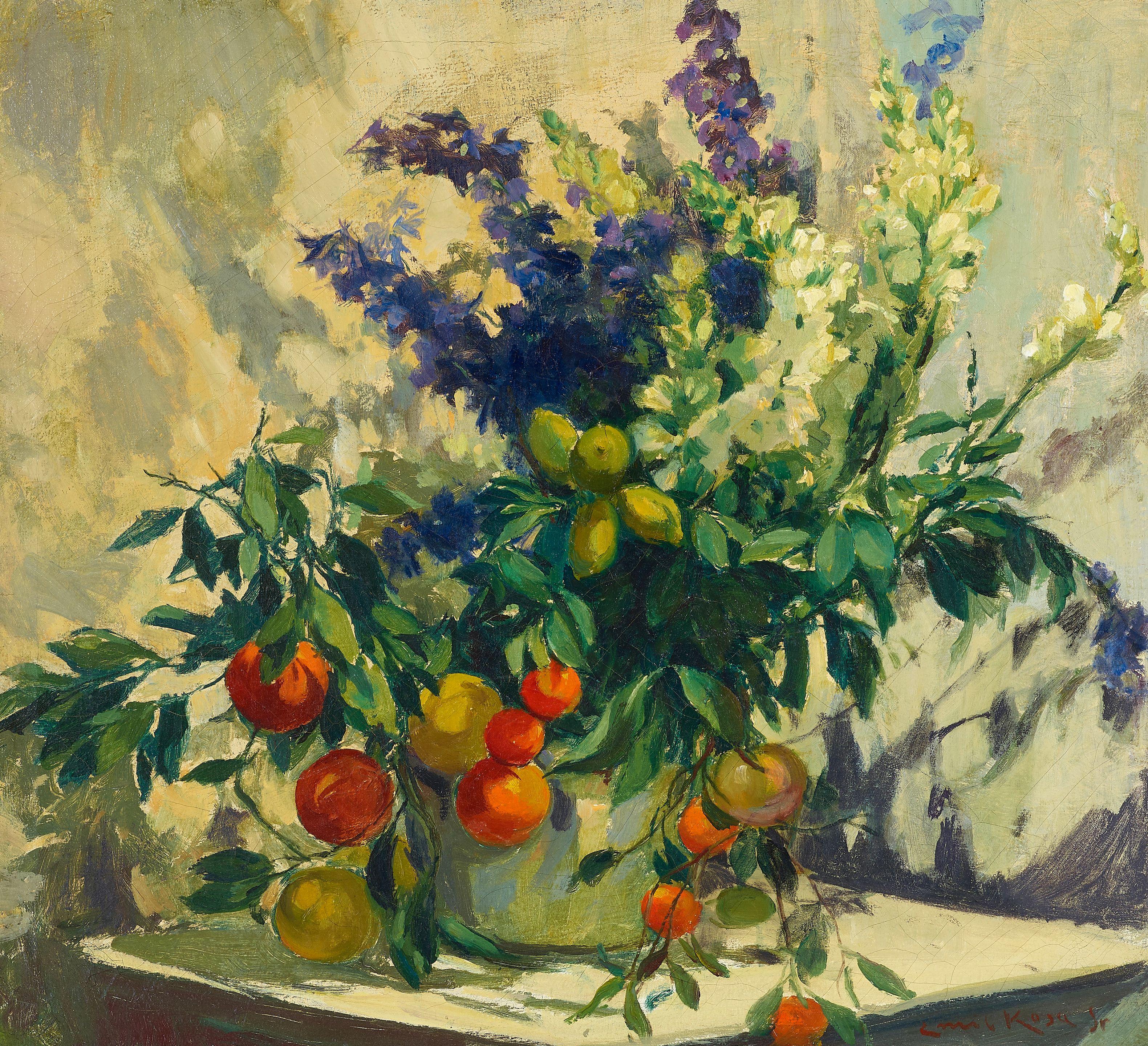 Emil Kosa Sr. - Floral and Citrus Fruit Still Life