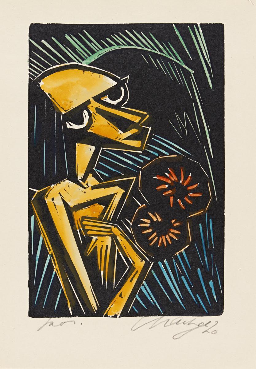 Emil Maetzel - Frühling - Frau mit Blumen