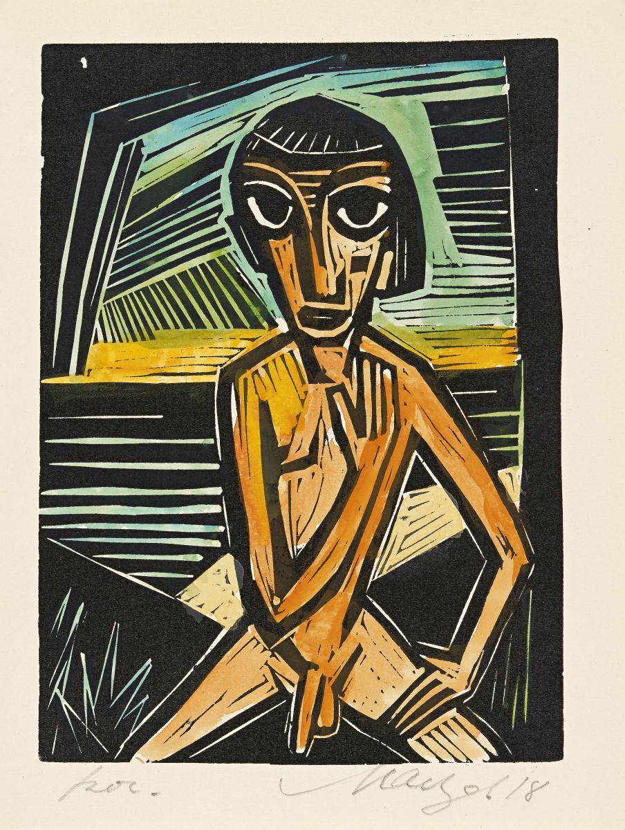 Emil Maetzel - Sitzender Knabenakt