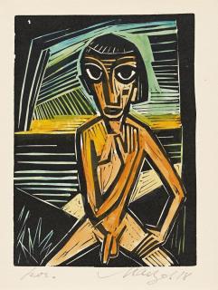 Emil Maetzel - Sitzender Knabenakt