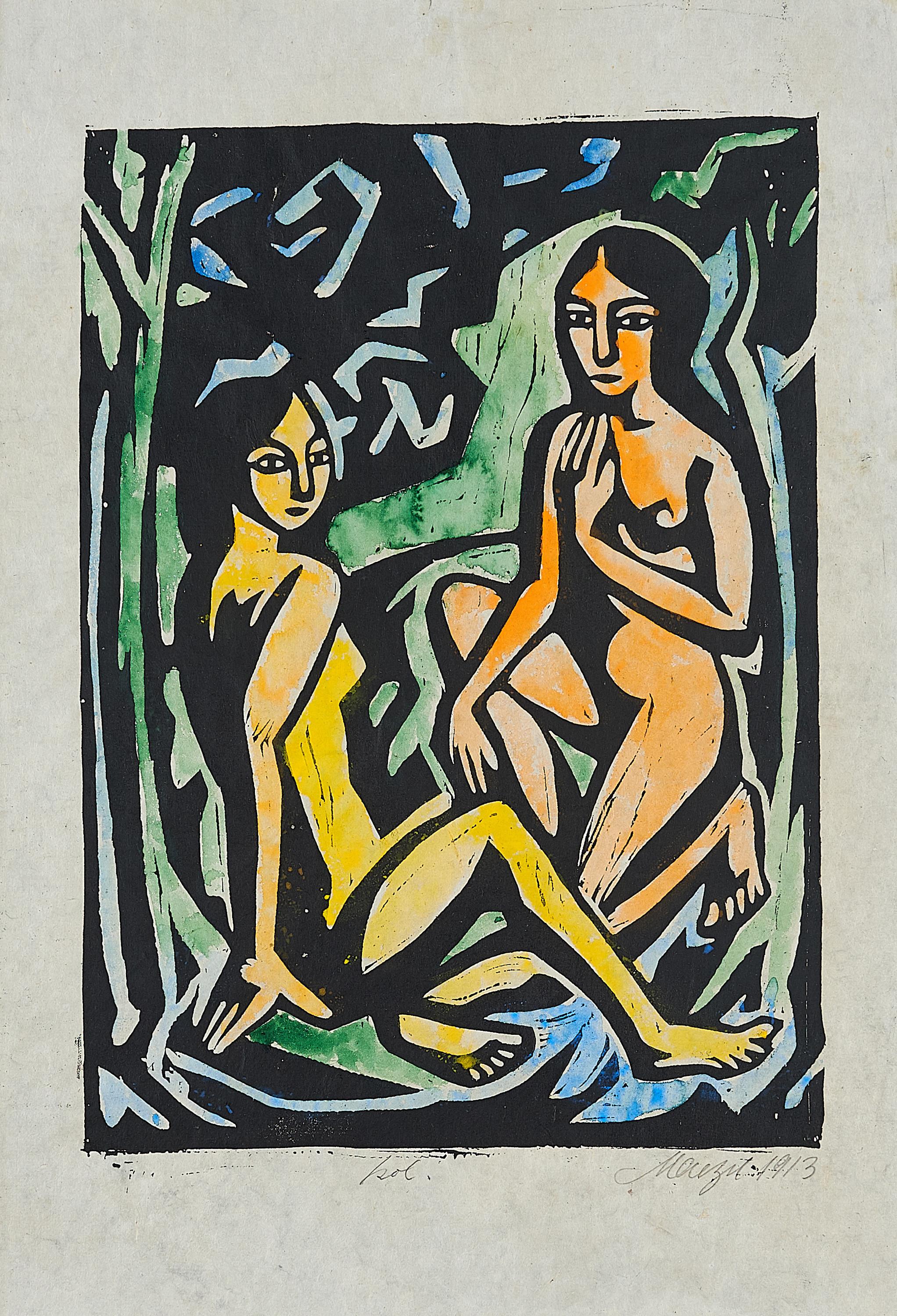 Emil Maetzel - Zwei weibliche Akte im Freien.