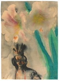 Emil Nolde - Amaryllis mit Madonnenfigur