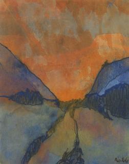 Emil Nolde - Berglandschaft, Tal Mit Abendrot (Mountain Landscape, Valley With Sunset)