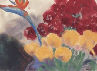 Emil Nolde - Blumenstilleben mit Paradiesvogelblume (Strelizie)