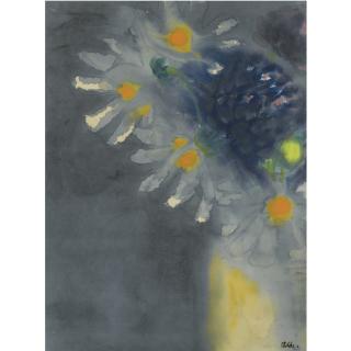 Emil Nolde - Blumenstilleben Mit Weissen Und Blauen Blüten (Flower Still Life With White And Blue Blossoms)