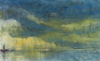 Emil Nolde - Boote unter blauen und grünen Wolken