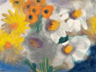 Emil Nolde - Dahlien, Sonnenhut und Margeriten