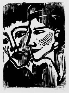 Emil Nolde - Doppelbildnis, (Schiefler, Mosel. H. 193Ii)