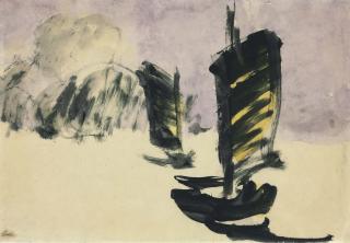 Emil Nolde - Dschunken unter hellem, violetten Himmel