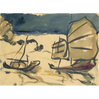 Emil Nolde - Dschunken Vor Hong Kong (Chinese Junk Boats In Hong Kong)