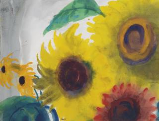 Emil Nolde - Gelbe und rote Sonnenblumen
