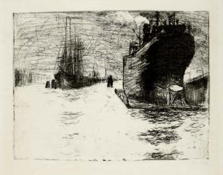 Emil Nolde - Hamburg, Reiherstiegdock (S. & M. 145 II)